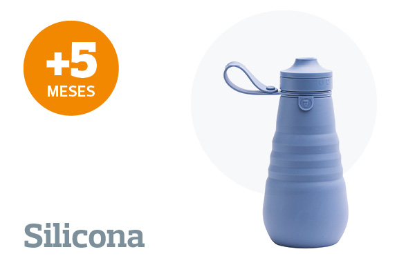 Botella reutilizable de silicona